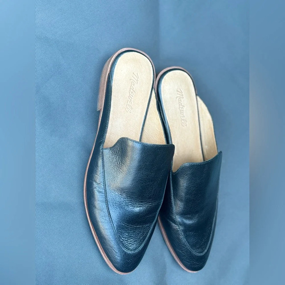 Madewell The Frances Loafer Mule Sandal Women's 9.5 Black Leather Slip On Flat - Picture 4 of 6